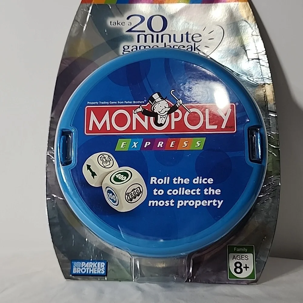 Monopoly Express Parker Brothers Travel‎ Dice Board Game Take A 20 Minute break.